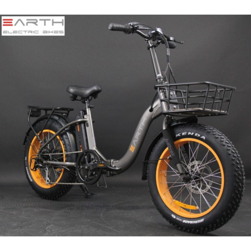 Earth Ant eBike 20 Inch x 4" Fat Folding Charcoal Basket 17Ah