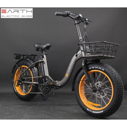 Earth Ant eBike 20 Inch x 4" Fat Folding Charcoal Basket 17Ah